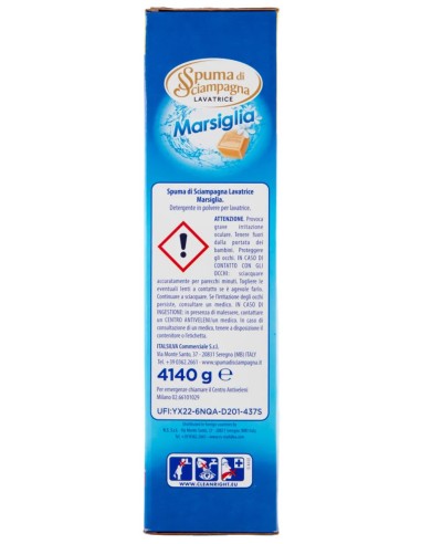 Spuma Di Sciampagna Detersivo Lavatrice In Polvere - Fusto 4140g - Marsiglia